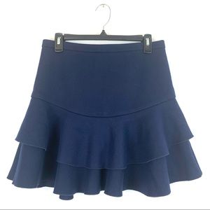 j crew navy wool blend flounce skirt 2